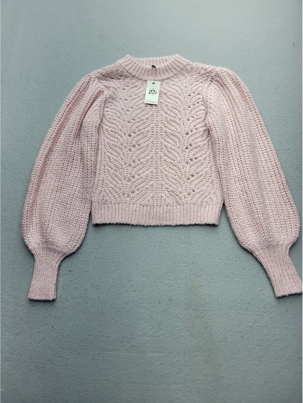 Miss Selfridge Women's Sweater Size 6 Pink Cropped Long Sleeve Acrylic Blend